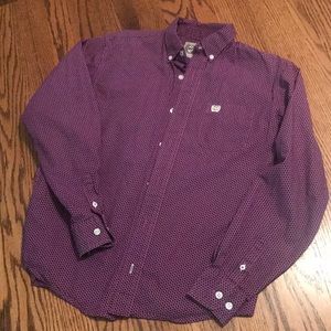 Purple cinch button down